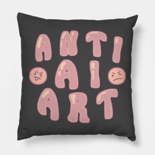 Anti AI Art Pillow