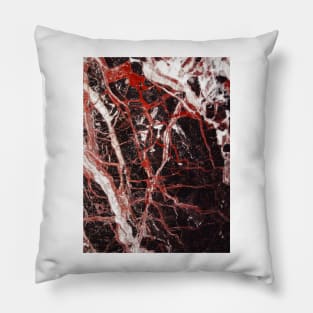 Black and red marble iphone case Pillow