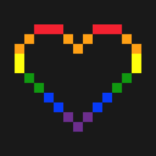 Rainbow Pixel Heart T-Shirt