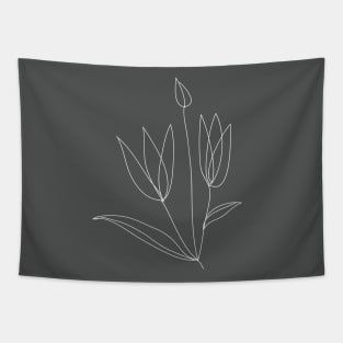 tulip flower bunch line art Tapestry