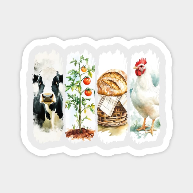 Farming & Homesteading Life Brushstrokes Magnet by Teresa's Store 1