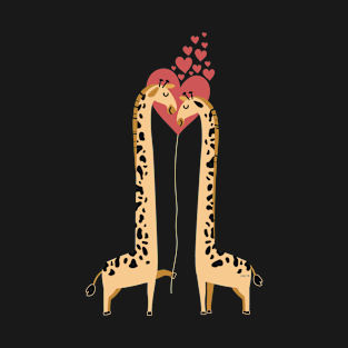 Valentine Giraffes Funny Humor T-Shirt T-Shirt