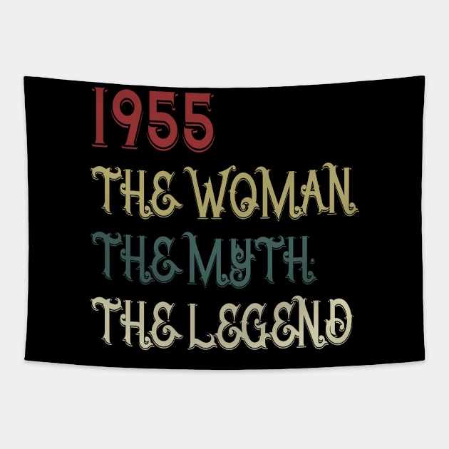 Vintage Retro 1955 Legend Gift 65th Birthday Womens Tapestry by Damsin