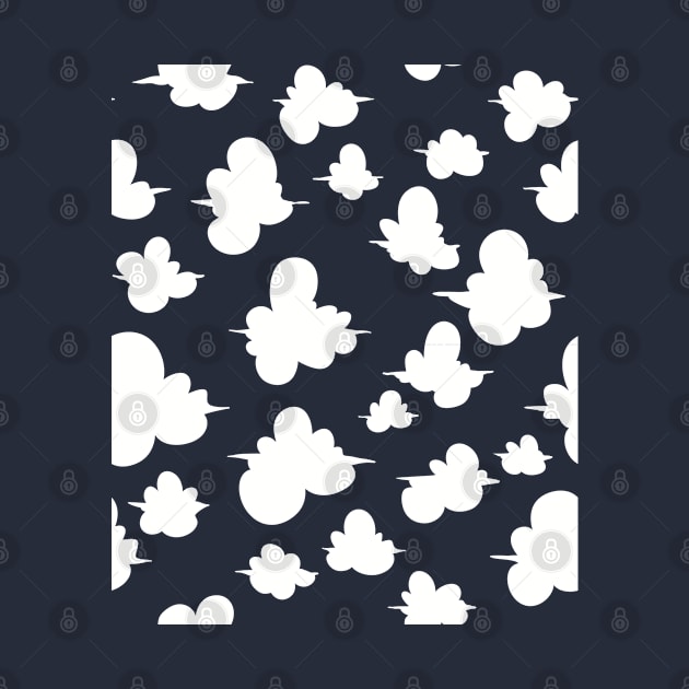 Happy Fluffy Clouds Pattern by SubtleSplit