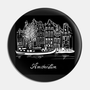 City view of Amsterdam canal Pin