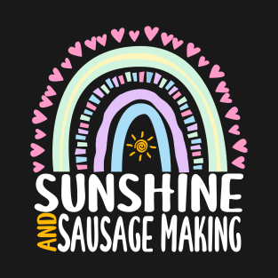 Sunshine and Sausage Making Cute Rainbow Gift for Womens Kids Girls T-Shirt