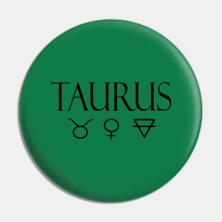 Taurus Glyph Planet Element Pin