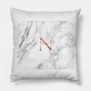 Monogram rose marble N Pillow