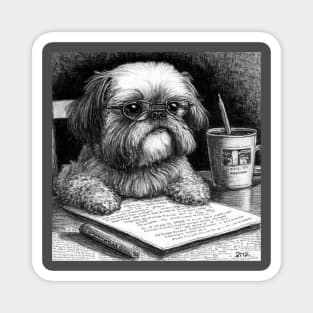 Shih Tzu Working on its Manifesto Magnet