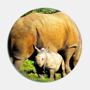 African Wildlife Photography Rhinoceros Mother and Calf Pin