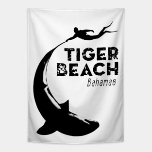 Shark Diving - Tiger beach, Bahamas Tapestry