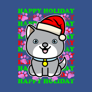 Holiday Gray Dog T-Shirt