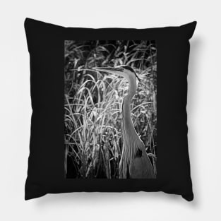 The Stately Great Blue Heron Pillow