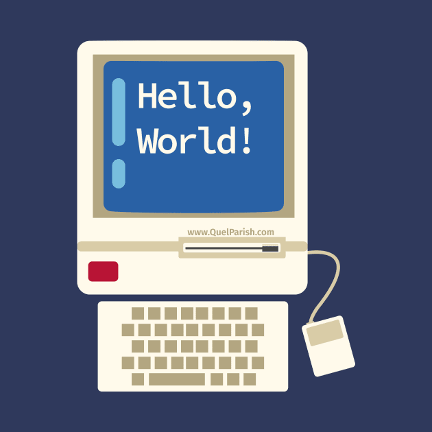 Hello World Vintage Desktop Computer by quelparish