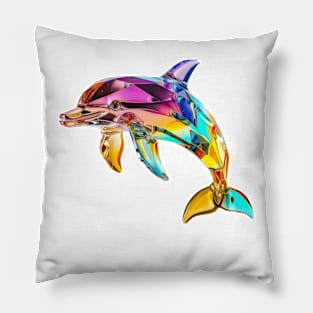 Colourful Crystal Glass Dolphin Figurine Pillow