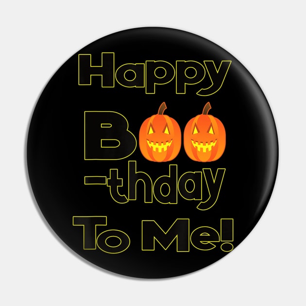 Cute Halloween Birthday Pumpkin Boo B Day Gift Pin by klausgaiser