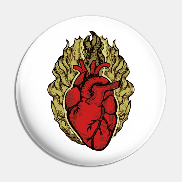 Heart anatomical heart burning heart t-shirt Pin by The Brooklyn Vibe