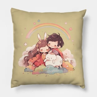 girl and boy Pillow