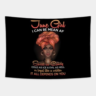 Queens Are Born In June Birthday T-Shirt for Black Women Tapestry