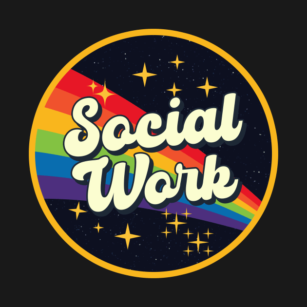 Social Work // Rainbow In Space Vintage Style by LMW Art