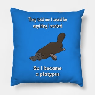 I became a platypus Pillow