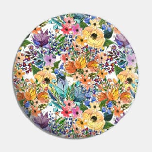 Mass Flower Watercolor Pin