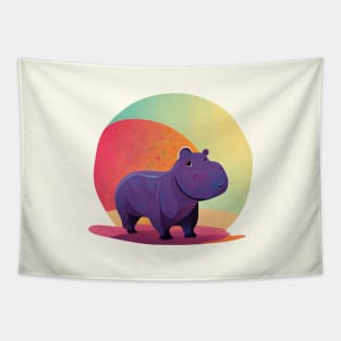 Cute painted hippo Tapestry