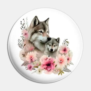 Wolf with baby Pin