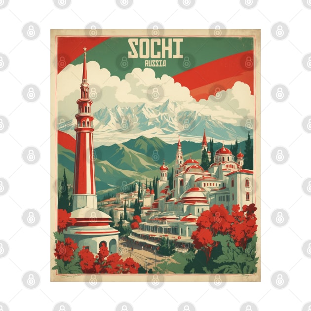 Sochi Russia Vintage Tourism Poster by TravelersGems