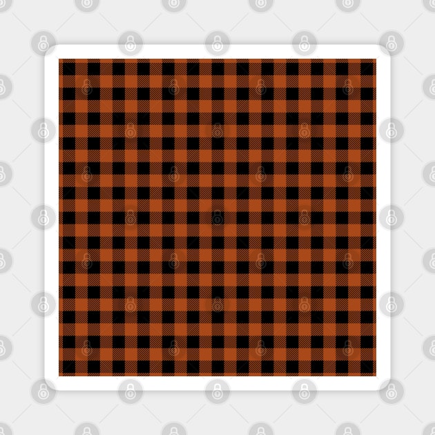 Plaid (burnt orange/black) Magnet by designminds1