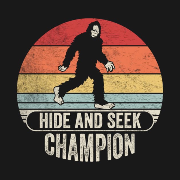 Retro Vintage Bigfoot Hide And Seek Champion Funny Camping Hiking Outdoor by SomeRays