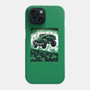 Shamrock Crusher Monster Truck Illustration Phone Case