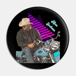 Alan Jackson 90s style art retro vintage 80s Pin