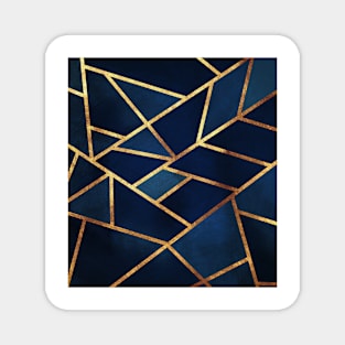 Navy Gold Stone Geometric Magnet