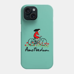 Girl in bike on a tulip field | Amsterdam Phone Case