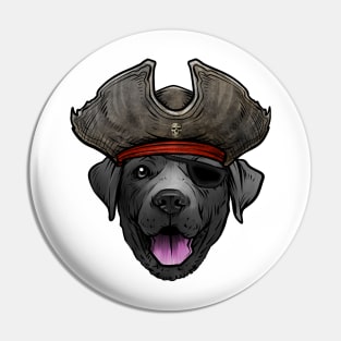 Black Labrador Retriever Pirate Pin