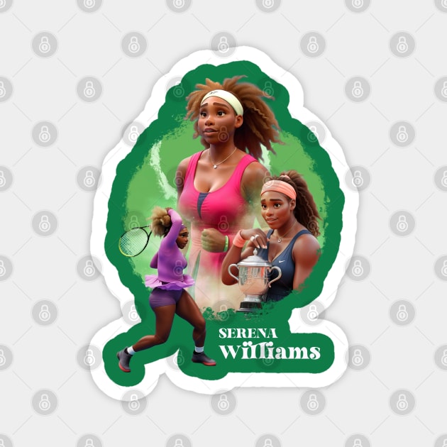 Serena Williams cartoon anime Magnet by BAJAJU