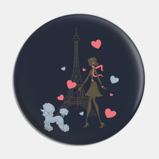 Girl in Paris Pin
