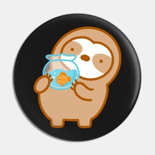 Cute Pet Goldfish Sloth Pin