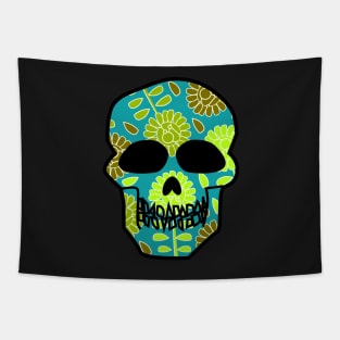 Floral skull Tapestry