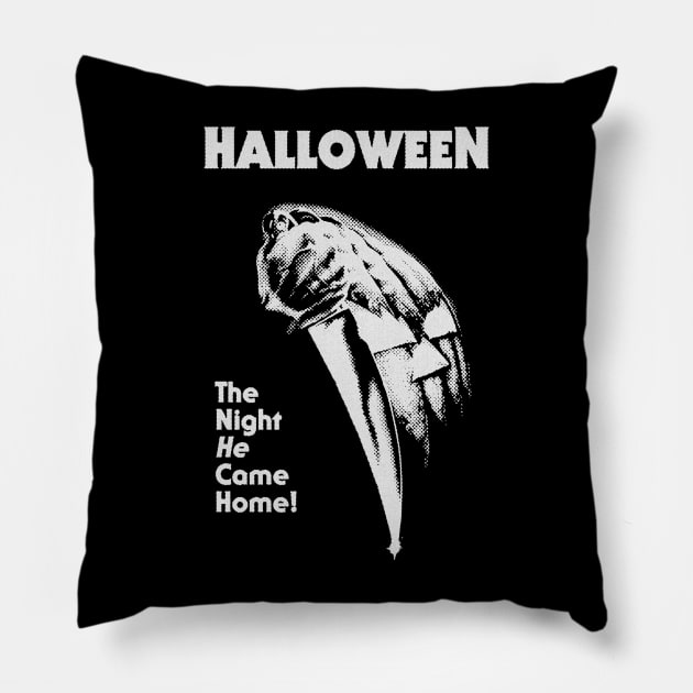 Halloween 1978 Micheal Myers Horror Movie Poster Design Pillow by stargirlx