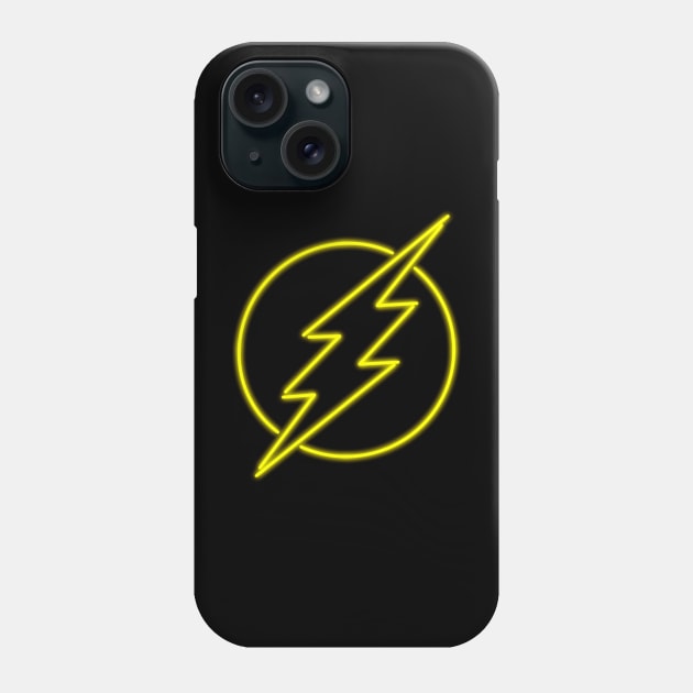 Neon speedster superhero symbol Phone Case by Randomart