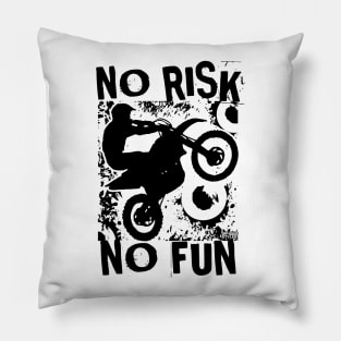 NO RISK NO FUN  BIKER Pillow