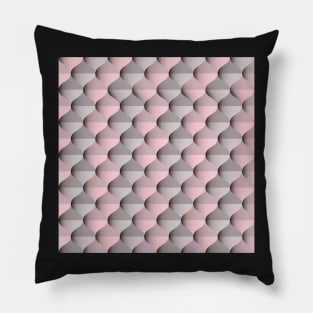 Ogee pattern in coral pink and grey, 60s nostalgia Pillow