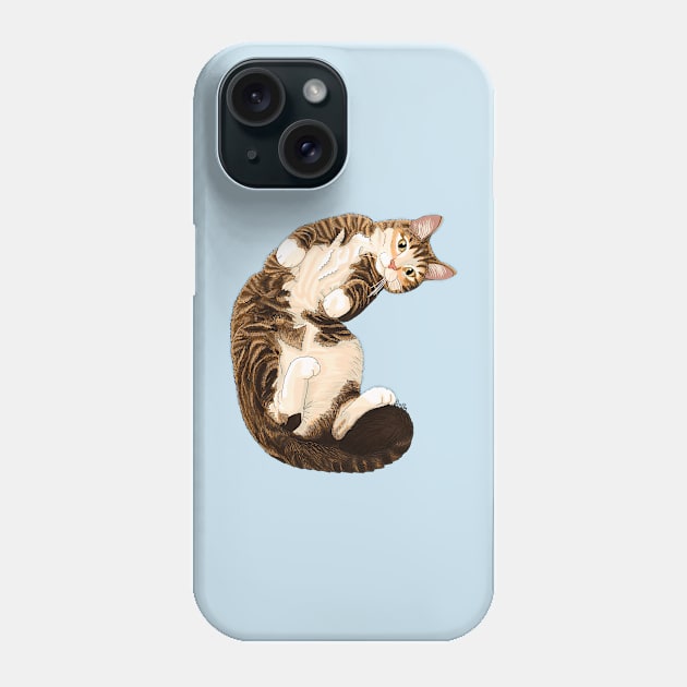 Snuggly Tabby Cat Phone Case by EcoElsa