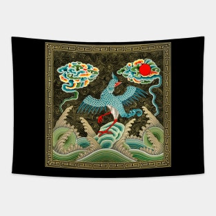 Bird from Antique Chinese Pattern Tapestry