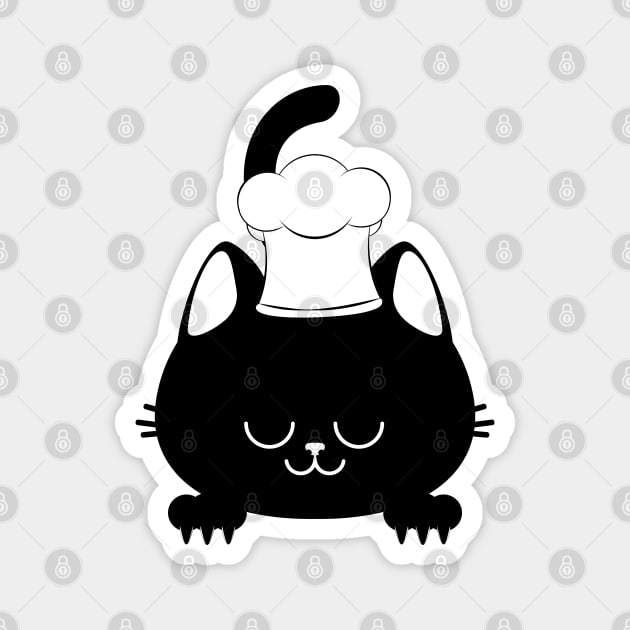 Black kitty chef Magnet by AnnArtshock