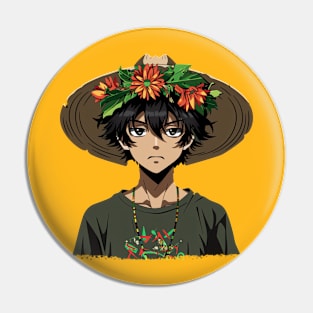 Cinco de mayo mexican anime boy Pin