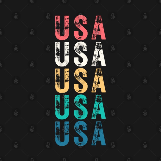 USA DISTRESSED GRUNGE RETRO U.S.A INDEPENDENCE DAY 4TH JULY by CoolFactorMerch