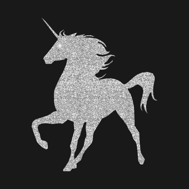 Silver Faux Glitter Magical Unicorn by Atteestude